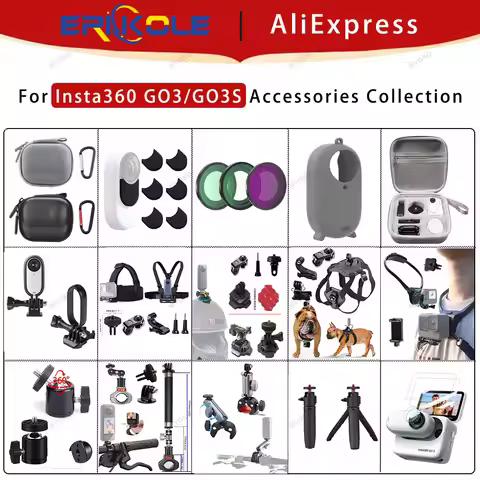 For Insta 360 GO3/GO3S Accessories, For Insta 360 GO3 Chest Strap Protective Case Storage Bag for In