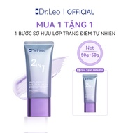 Bộ 2 món Kem lót 2 In 1 Dr.Leo 50g+50g kem nền che kiềm dầu nâng tông che lỗ chân lông làm mịn da