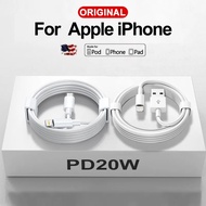 ต้นฉบับ PD 20W USB-C Lighing Cable สำหรับ Apple iPhone 14 13 12 11 Pro Max การชาร์จอย่างรวดเร็ว X XS XR 5 7 8 6 5Plus Wall USB Charger