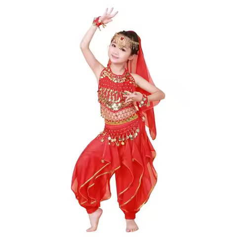 Vila& Yomi Girl's Dance Costumes Party Outfit Halloween Costumes Belly Dance Children Dancing Clothe