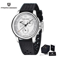 PAGANI DESIGN Men Quartz Watch Japan VH88 40mm Sapphire Glass Silicone Strap Mens Casual Wristwatch 