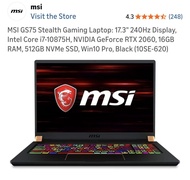MSI GS75 Stealth Gaming Laptop 17.3"