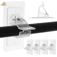 4 Pcs No Drill Curtain Rod Brackets Self Adhesive Rod Holders No Drilling Curtain Rod Hooks Multipurpose Curtain Rod Hangers Stick on Curtain Rod Holder SHOPSBC8810