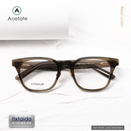 999.9 Same Design Asian Men's Big Face Rectangular Glasses, Titanium Recurved Bow "R" Hinged Optical