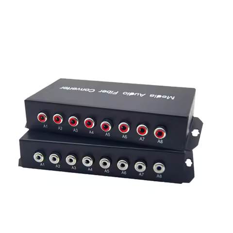 Audio Over Fiber Optic Media Converters 2/4/8 CH Singlmode Fiber Up 20Km Multimode 500M For Broadcas