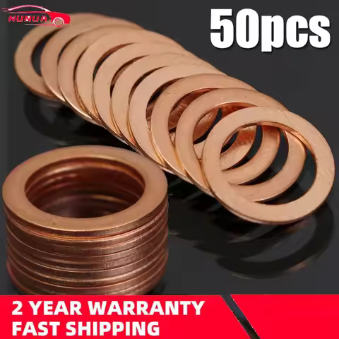 50pcs M10 10mm Motorcycle Braided Clutch Brake Hose Banjo Seal Copper Crush Washer Boat Red Brass Co