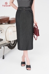 Chân váy tuýp si co giãn thắt đai eo 38888B05 Toson