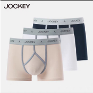กางเกงบ็อกเซอร์ชายผ้าฝ้ายแท้ Jockey 3 ตัว กางเกงบ็อกเซอร์ทรงสปอร์ตระบายอากาศได้ดี กางเกงบ็อกเซอร์ทรง