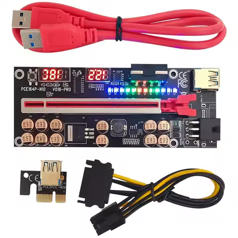 VER018 PRO PCI-E Riser Card USB 3.0 Cable 018 PLUS PCI Express(Red)