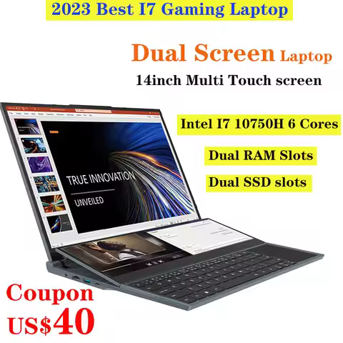 Dual-screen Laptop 14 inch Touch LCD 32GB/16GB/8GB RAM 2TB/1TB/512GB SSD I7 9th Generation 6 Cores G