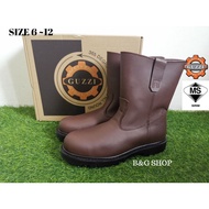 Original Guzzi High Cut Pull On Heavy Duty Safety Boots 302 Sirim Approved