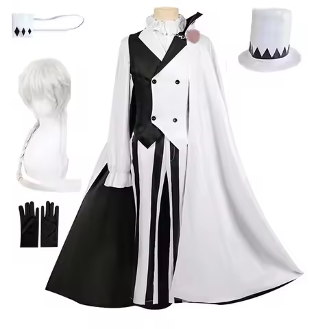 Nikolai Gogol Cosplay Costume Anime Bungou BSD Season 4 Nikolai Cosplay Cloak Cape Uniform Suit Wig