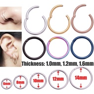 จิลเวอรี่เหล็กห่วงเจาะจมูกจิ๊กเกอร์คล้องหูเกลียว Tragus แหวนห่วง