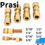 PRASI Tube Fitting Connector, Straight Brass Brass Compression Fitting, Connector Multiple Sizes Com