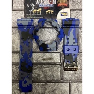 BNB CUSTOM GA700 BIRU CAMO + BUCKLE JAPAN + 2 PCS SPRING BAR FOR ORIGINAL GSHOCK