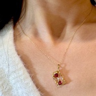 Nuwn 永恆之愛 紅石榴 項鍊 純銀 s925 鍍18k金 項鍊