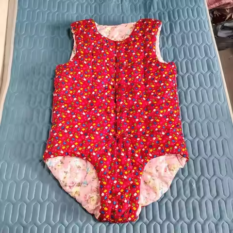 Handmade Pure Cotton Adult Baby Diaper Onesie Plus Size One-Piece Vest Shorts ABDL Winter Warm Thick