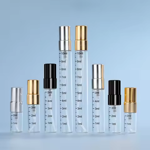 50/100pcs 2ml 3ml 5ml 10ml Sample Refillable Perfume graded Bottle Aluminium Perfume Bottles Atomize