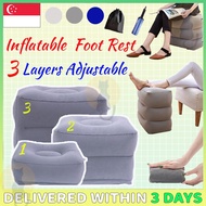 [✅SG Ready Stock]PVC 3 Layers Inflatable Adjustable Height Travel Foot Rest Leg Rest Pillow Footrest