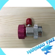 HarimauFaiz Quick Coupler R134a, High Side. manifold gas connectors r134a Adjustable AIRCOND Connector Joint RED HIGH