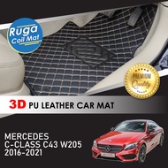 MERCEDES C-CLASS C43 COUPE W205 (2016-2021) 3D PU Leather Car Carpet Karpet Kereta Kulit PU 3D Car M