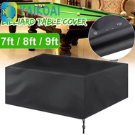 GLENES Billiard Table Cover, 7/8/9 Feet Oxford Cloth Pool Table Dust Cover, Durable Black Waterproof