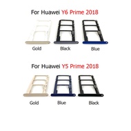 Sim Card Slot Tray Holder For Huawei Y5 Y6 Prime 2018 SD Card Tray Holder Replacement Parts