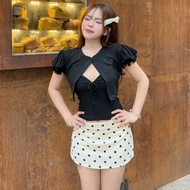 Y2K Style Low-Rise Polka Dot Skirt with Lining C0760 - Alisa 95