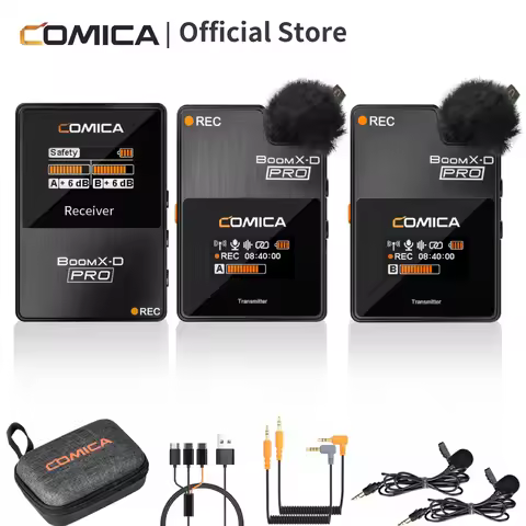 Comica BoomX-D PRO Wireless Microphone For Canon Nikon Sony Fujifilm Camera Smartphone PC, 2.4G Wire