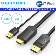Vention 1.5M ABJ HDMI-A to DP Male 4K 60Hz Cable Gold-Plated Desktop and Laptop Compatible itw