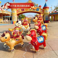 Foil Balloons Walking With Wheels Chinese New Year 4D Animal Shape Toys Cute Children Fun To Drag An