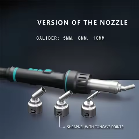 ABAZJ For SUGON 8650/ 8630/8610DX-PRO Hot Air Soldering Station 45 Degree Curved Nozzle 5mm/8mm/10mm