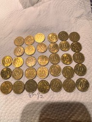 大皇冠大女皇頭1毫/10 仙在幾百枚英女皇一毫硬幣嚴選33枚車輪光保存良好香港殖民地貨幣