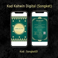 Kad kahwin Digital (Songket) | Kad Jemputan Perkahwinan, Tunang , dll