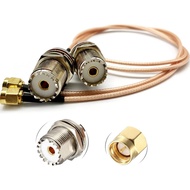 Kabel Antena Pegang Tangan AURSINC - 2pcs * Kabel Sambungan RF Coax SMA Male ke UHF Female SO-239 2f