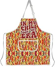 WSNANG Chili Pepper Apron In My Chili Cook-Off Era Apron With Pockets Chili Lover Gift Cooking Apron