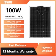【จัดส่งด่วน】Y-Solar 6W/10W/20W/40W/50W/60W/80W/100W แผงเซลล์แสงอาทิตย์ที่ยืดหยุ่น Monocrystalline So