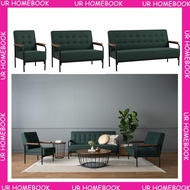 UR Homebook - Urdzire 1 SEATER, 2 SEATER, 3 SEATER SOFA, Sofa Set in Green Colour Fabric Cushion With Wooden Hand And Metal Structure