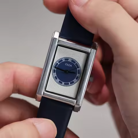 CILOA New Men's Retro-Style Business-Casual Square Quartz Waterproof Watch