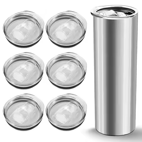 6Pcs Skinny Tumbler Lid Plastic Tumbler Replacement Lids Splash Resistant Tumbler Covers for 20oz Sk