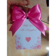 Ready-made ribbon hangtag satin ribbon hangtag/
