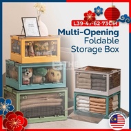 THE L39-73cm (26-143 Litre) 5 Door Opening Transparent Large Foldable Stackable Storage Box