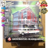 Johnny LIGHTNING DIORAMA GHOSTBUSTERS HEADQUARTERS ECTO 1A 1959 CADILLAC - SILVER SCREEN MACHINES