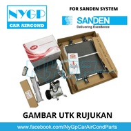 ⬆️SANDEN TYPE ⬆️ kancil Sanden Full set Air con Parts ( 5 Parts ) SANDEN TYPE SYSTEM COOLING COIL CONDENSER COMPRESSOR