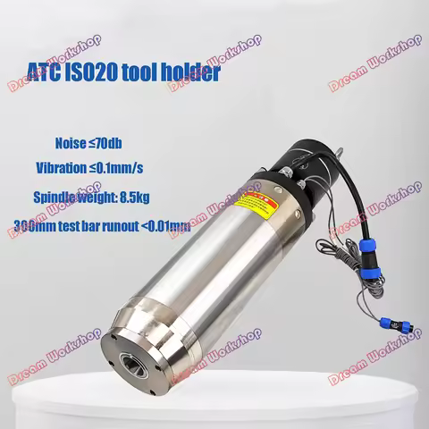0.9NM constant torque, 2.2kw, ISO20 water-cooled automatic tool changer, 800Hz high-speed 24000rpm A