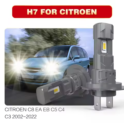 AUHSSAN 2x H7 Led Headlight Canbus Car Bulb 6000K White Fog Light Moto Diode Lamp 55w For Citroen C8