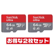 「2枚セット」 microSDカード 64GB サンディスク Ultra Class10 UHS-I A1 SDSQUAB-064G-GN6MN SanDisk microSD microSDXC マ