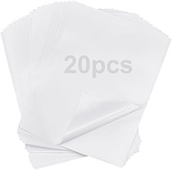 WADORN 20Pcs A4 Size Double Sided Adhesive Sheets, 11.7x8.8 Inch White Clear Sticky Strong Adhesive 