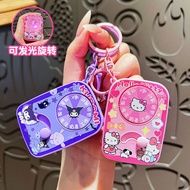 Creative Sanrio Luminous Zhuanzhuanle Keychain Cute Kuromi kt Cat Decompression Toy Keychain Car Key
