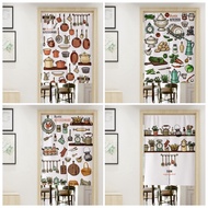 Custom Nordic Style Door Curtain for Kitchen Cafe Partition Shade Curtain Household Decoration Long 